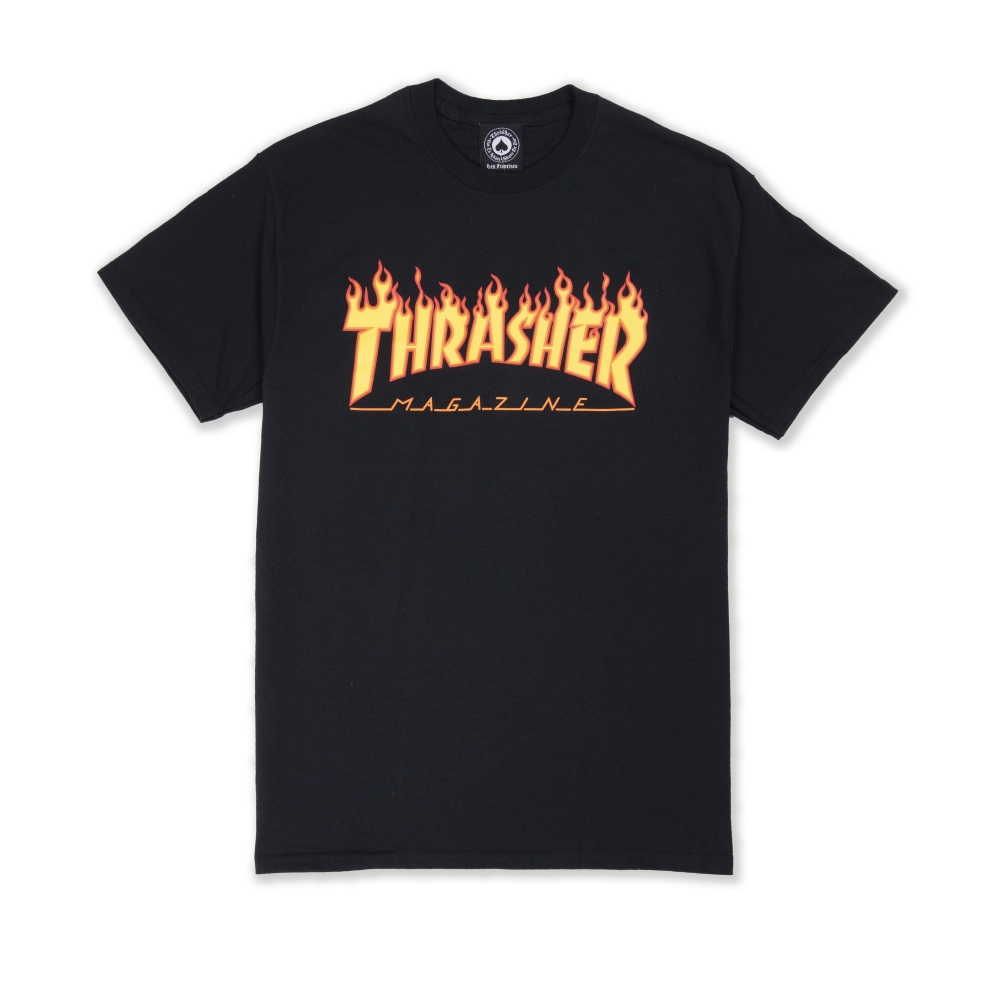 Thrasher Flame Logo T-Shirt (Black)