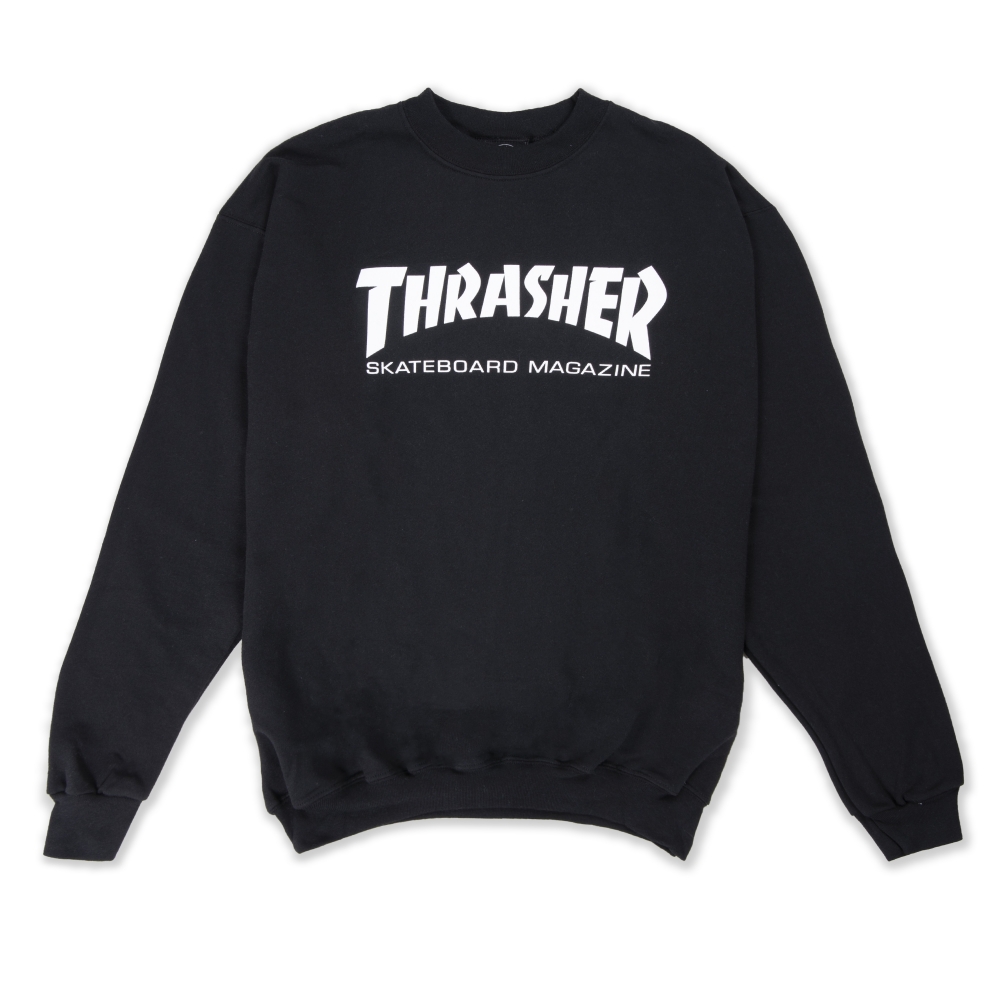 Thrasher Logo Crew Neck Sweatshirt (Black/White)
