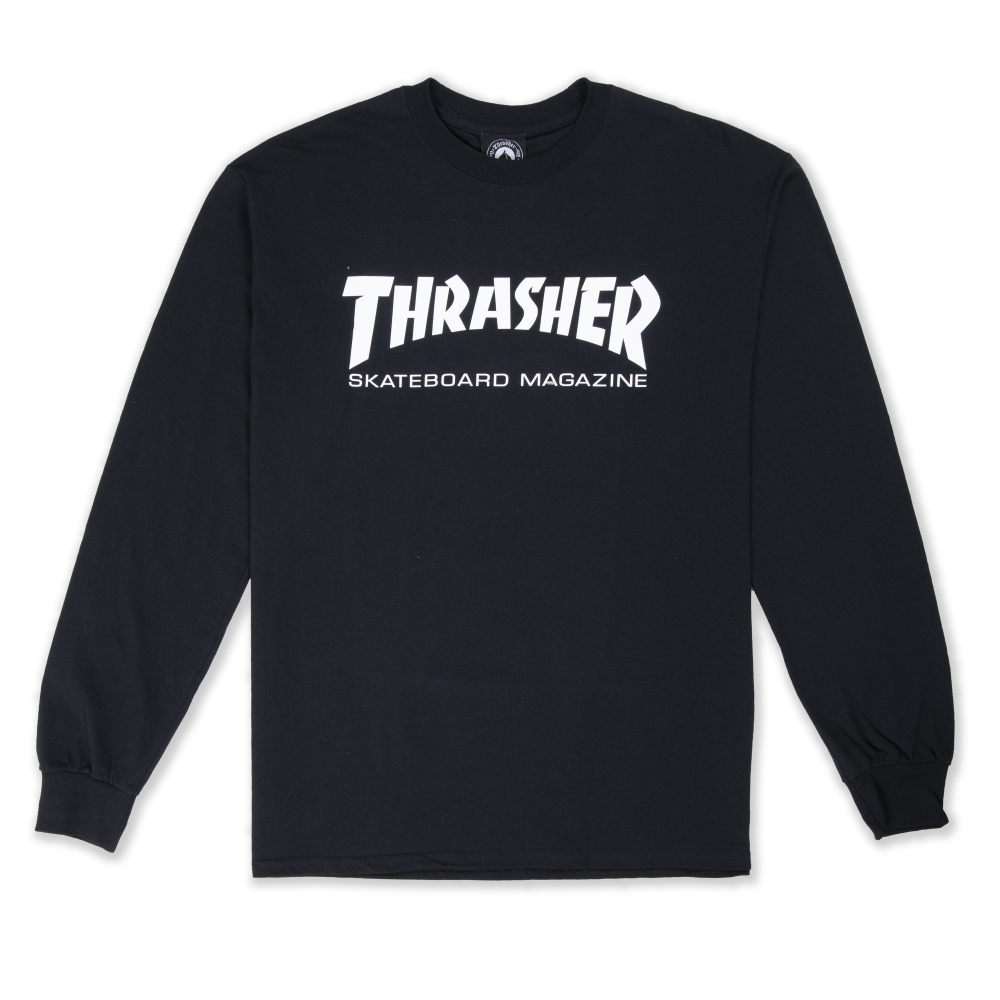 Thrasher Logo Long Sleeve T-Shirt (Black/White)