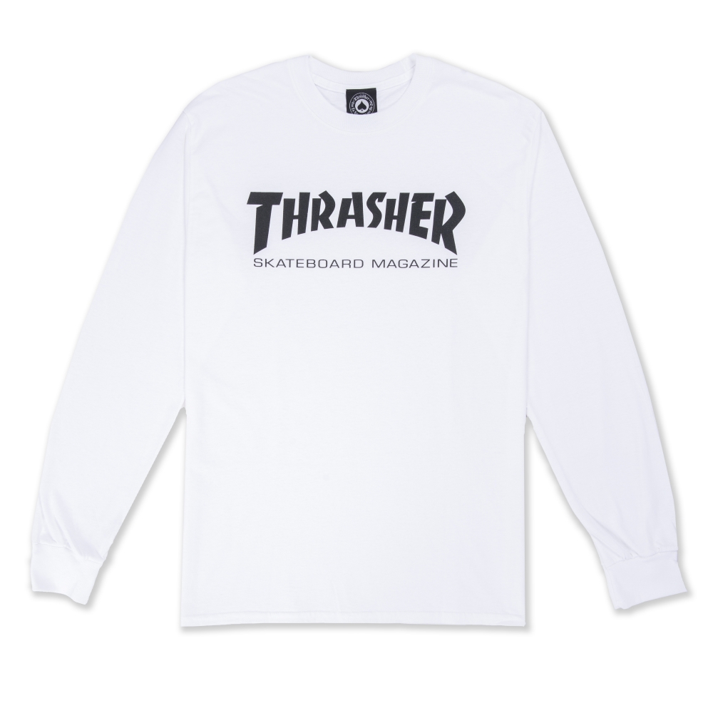 Thrasher Logo Long Sleeve T-Shirt (White/Black)