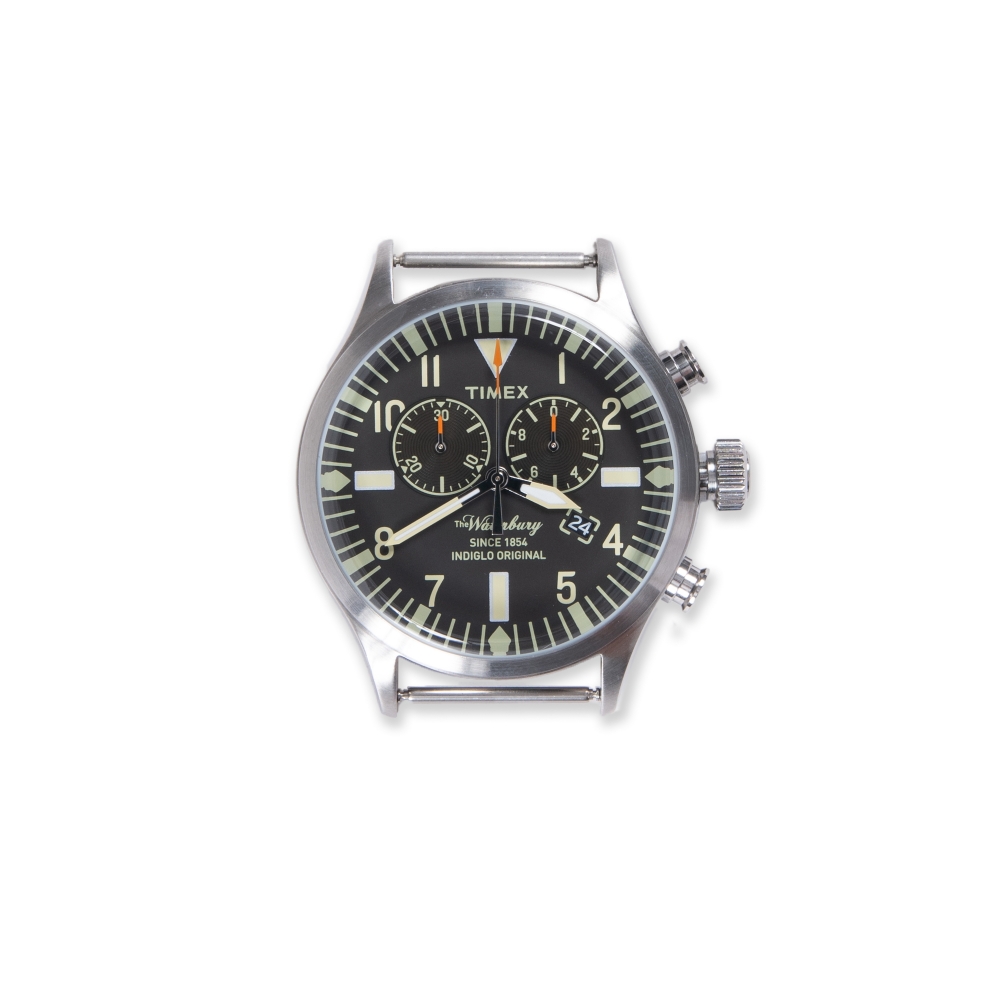 Timex Archive Waterbury Chrono Watch Head (Stainless Steel/Black Dial)