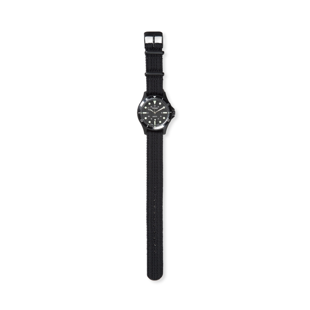 Timex Navi World Time 38mm with Fabric Strap Watch (Black/Black)