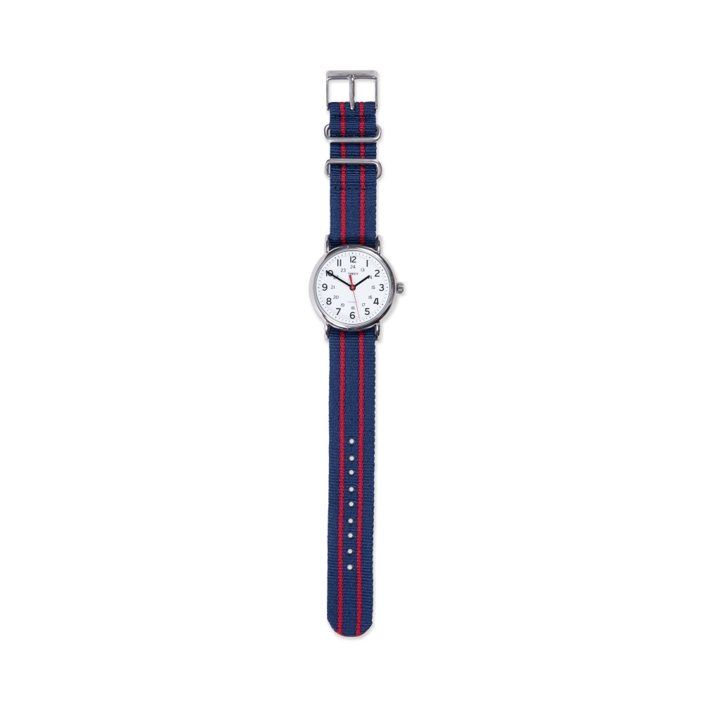 Timex Weekender Slip Thru Watch (White/Red/Blue)