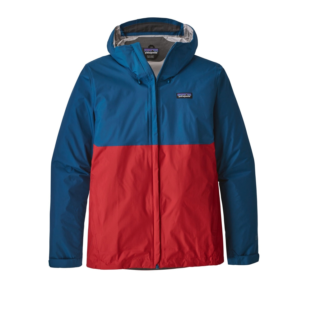 Patagonia Torrentshell Jacket (Big Sur Blue w/Fire Red)