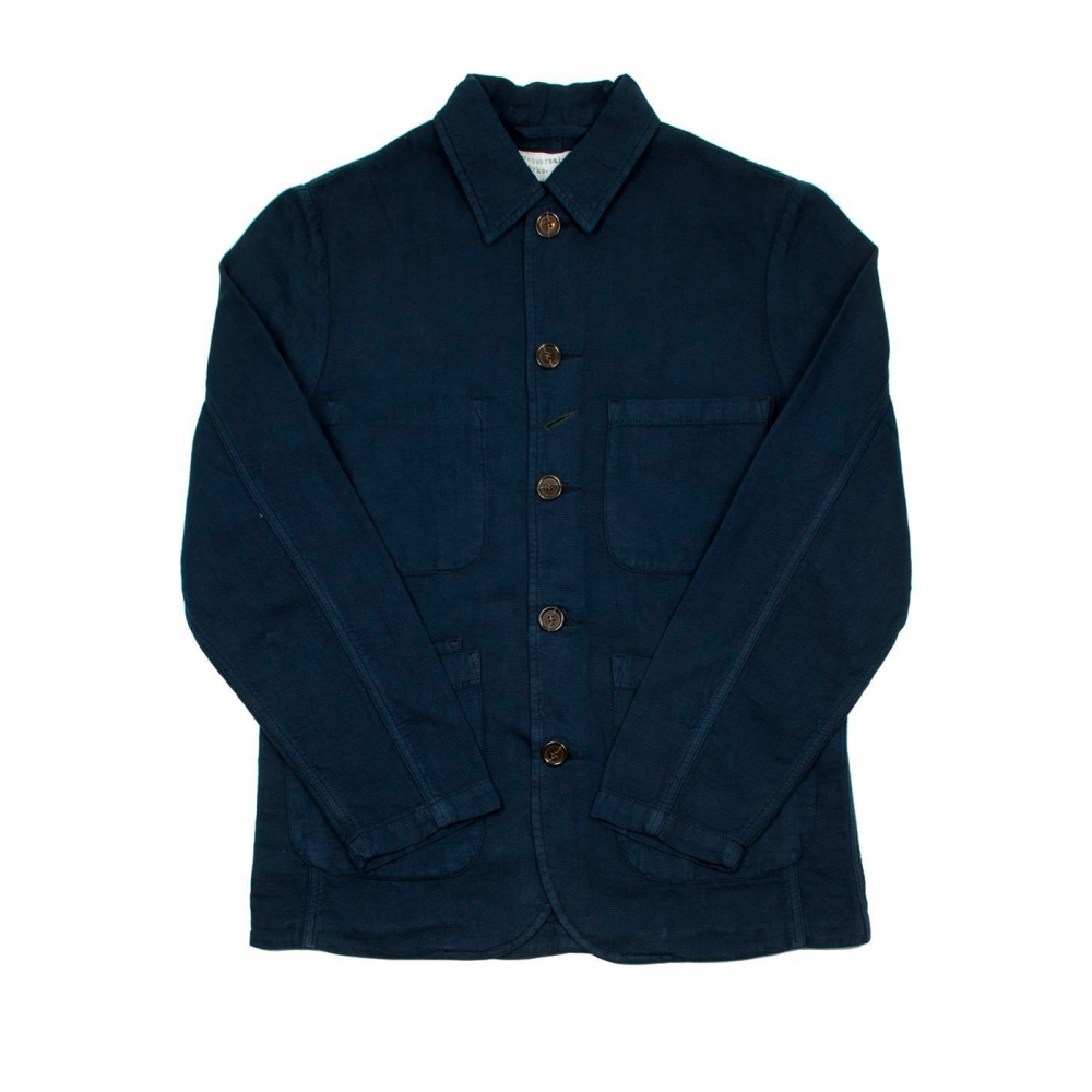 Universal Works Bakers Jacket (Navy Broadcloth Cotton)