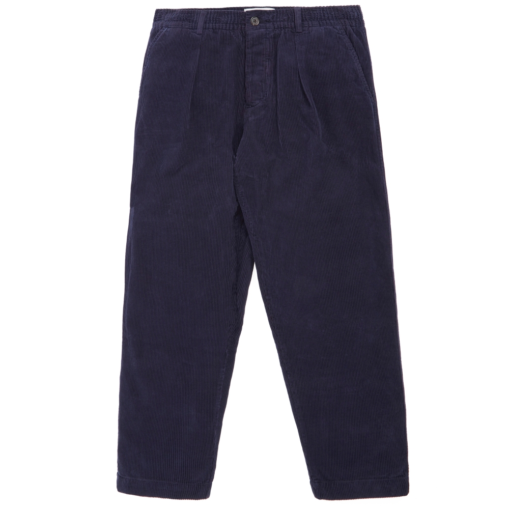 Universal Works Corduroy Pleated Track Pant (Navy)