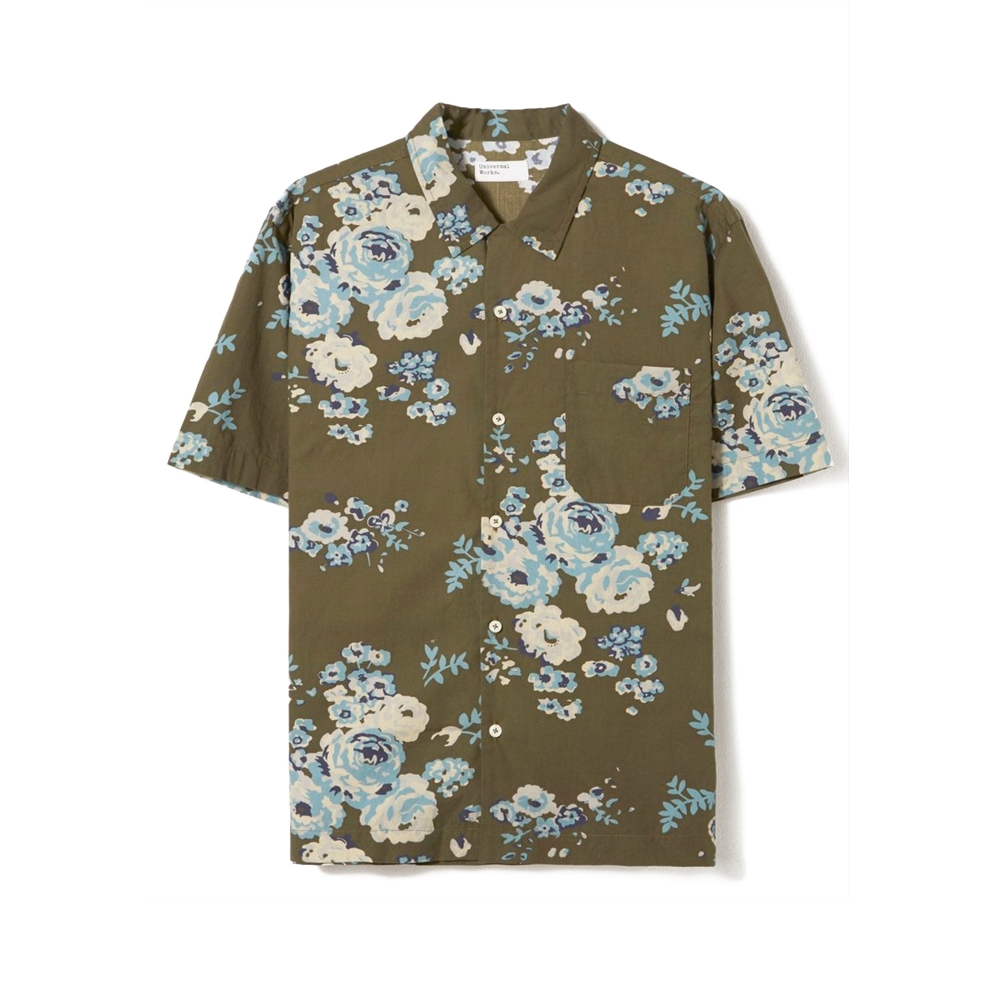 Universal Works Flower Poplin Road Shirt (Olive)