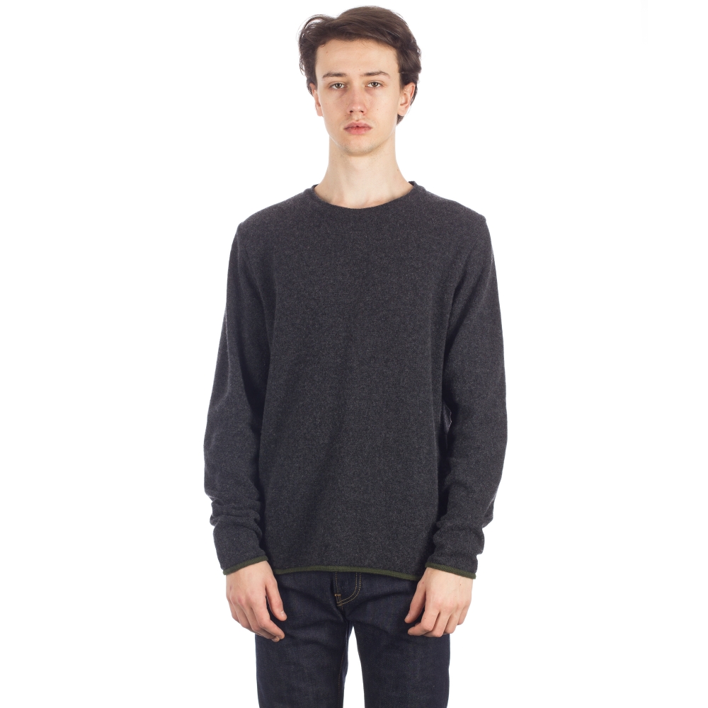 Universal Works Soft Wool Crew Neck Sweatshirt (Charcoal)