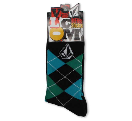 Volcom Men's Socks - Argyle (Black/Teal)