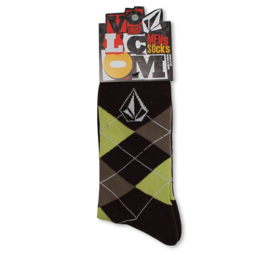 Volcom Men's Socks - Argyle (Brown)