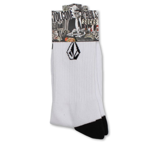 Volcom Men's Socks - Full Stone Socks (White/Black)