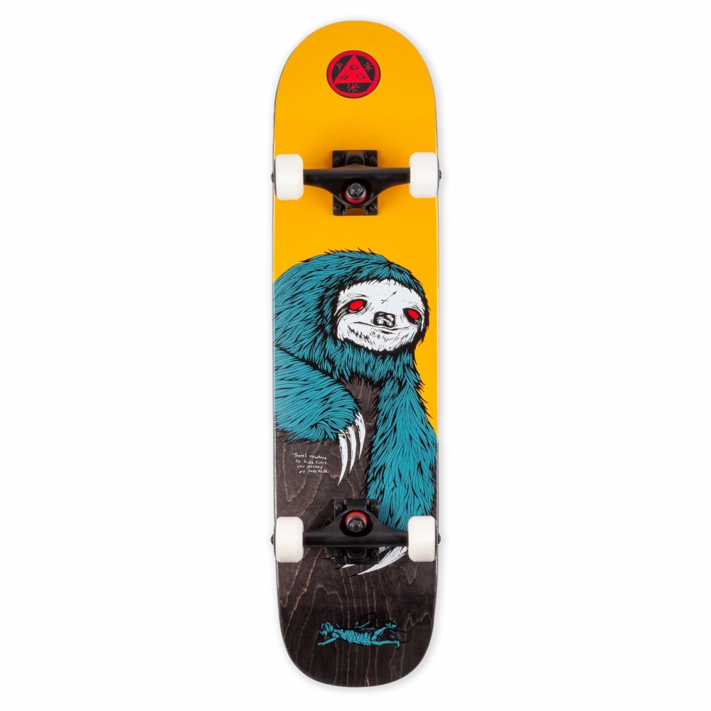 Welcome Sloth Bunyip Complete Skateboard 7.75" (Gold/Black Stain)