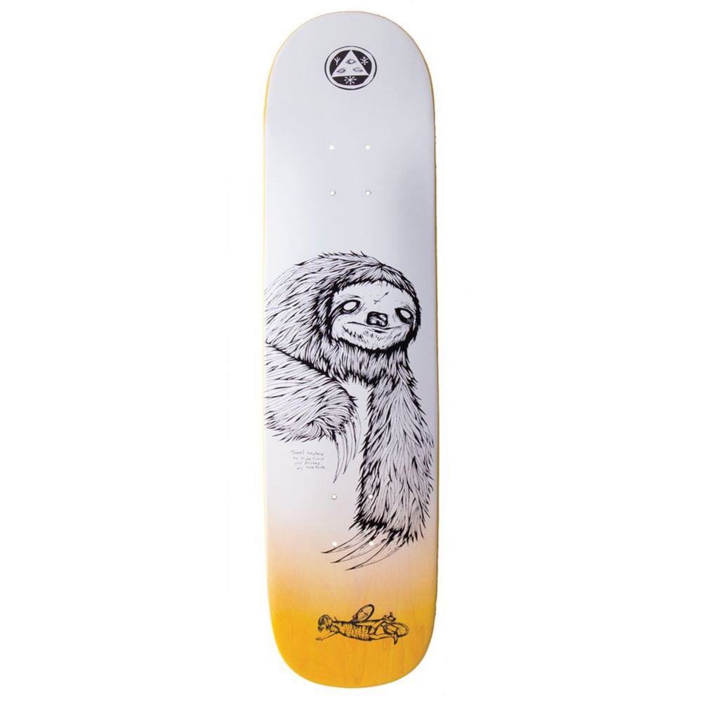 Welcome Skateboards Sloth Skateboard Deck 8.0" (White/Black)