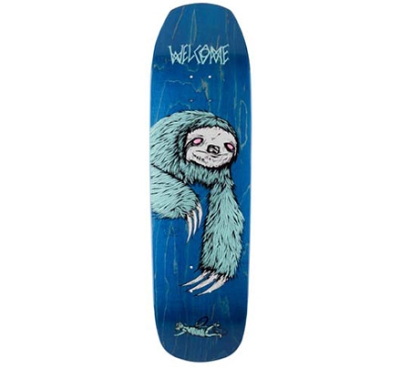Welcome Skateboards Sloth Skateboard Deck 9.0" (Blue)