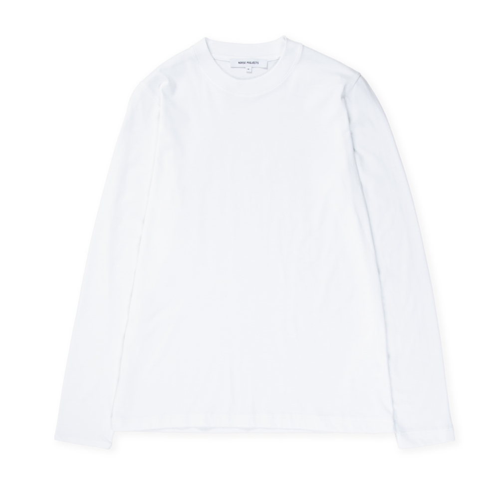 Women's Norse Projects Gro Standard Cotton Long Sleeve T-Shirt (White)