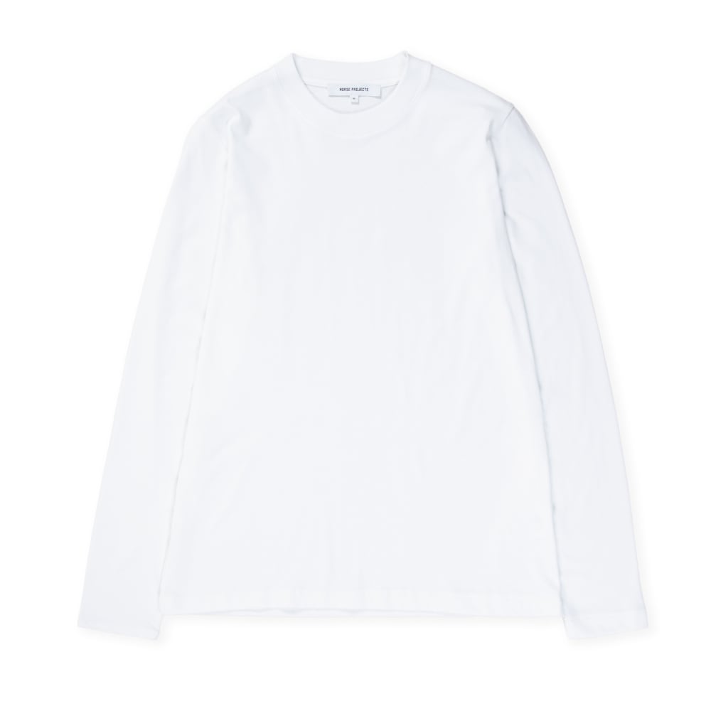 Women's Norse Projects Gro Standard Cotton Long Sleeve T-Shirt (White)