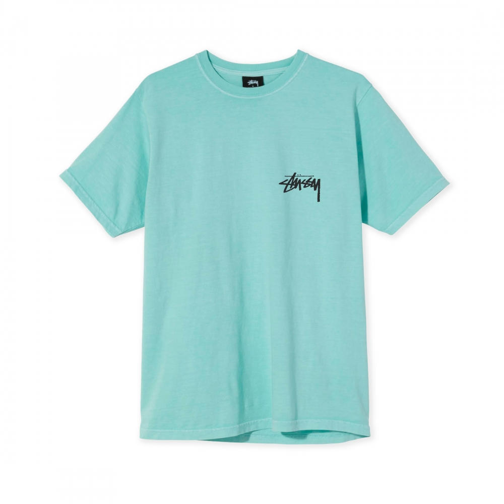 Women's Stussy Peace & Love Pigment Dyed T-Shirt (Aqua)