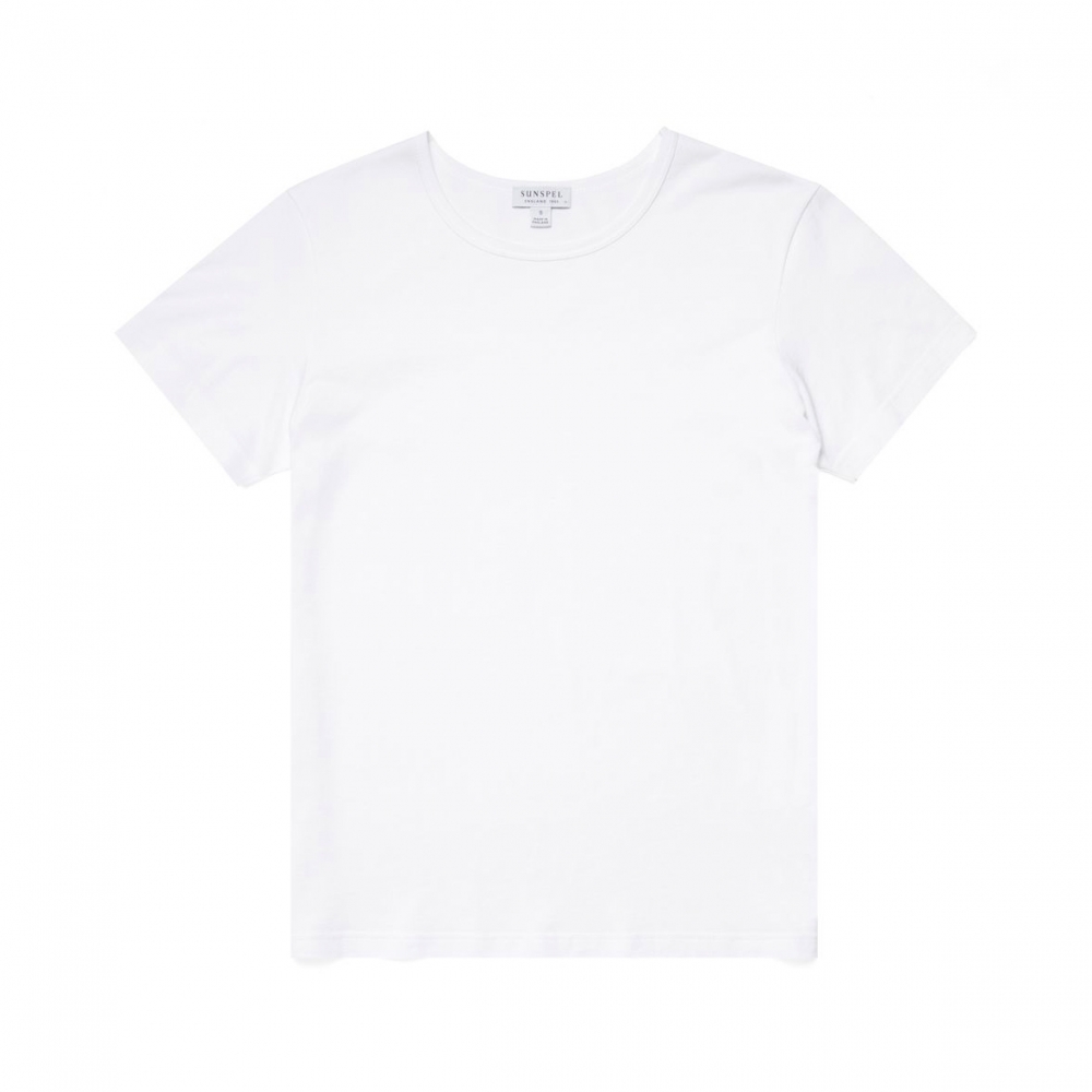 Women's Sunspel Boy Fit T-Shirt (White)
