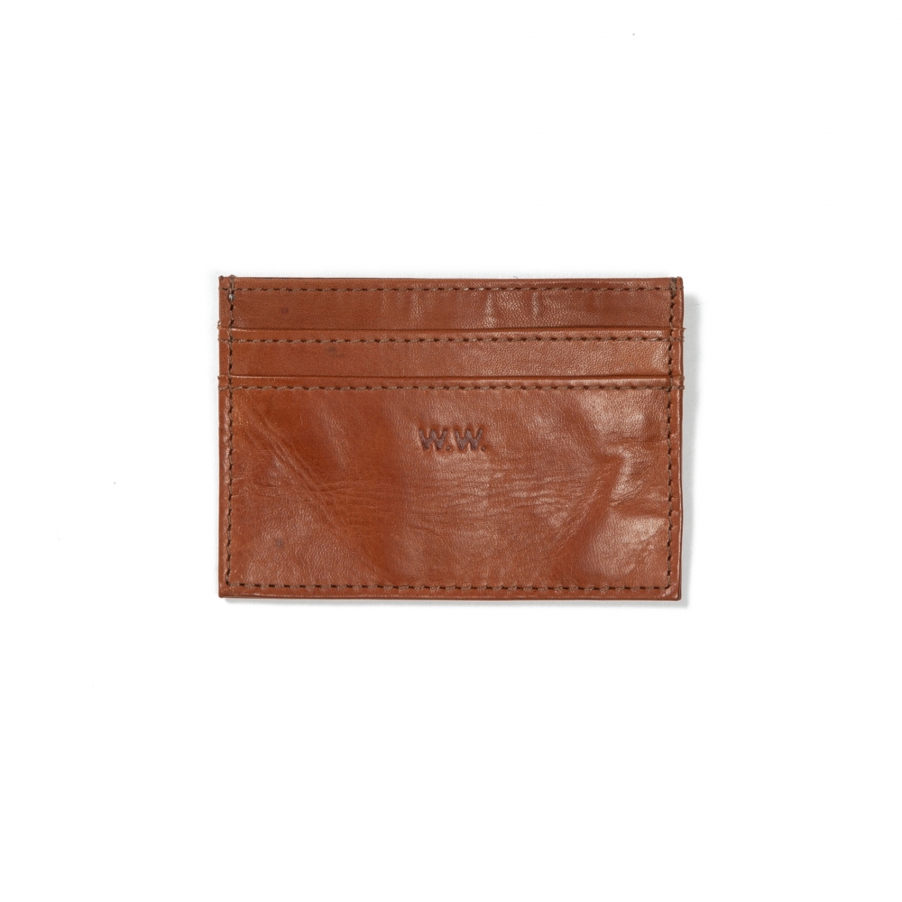 Wood Wood Card Holder (Brown Leather)