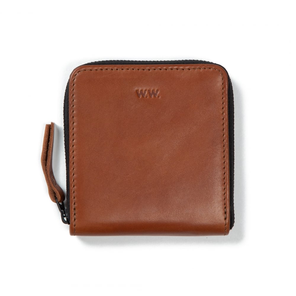 Wood Wood Square Wallet (Brown Leather)