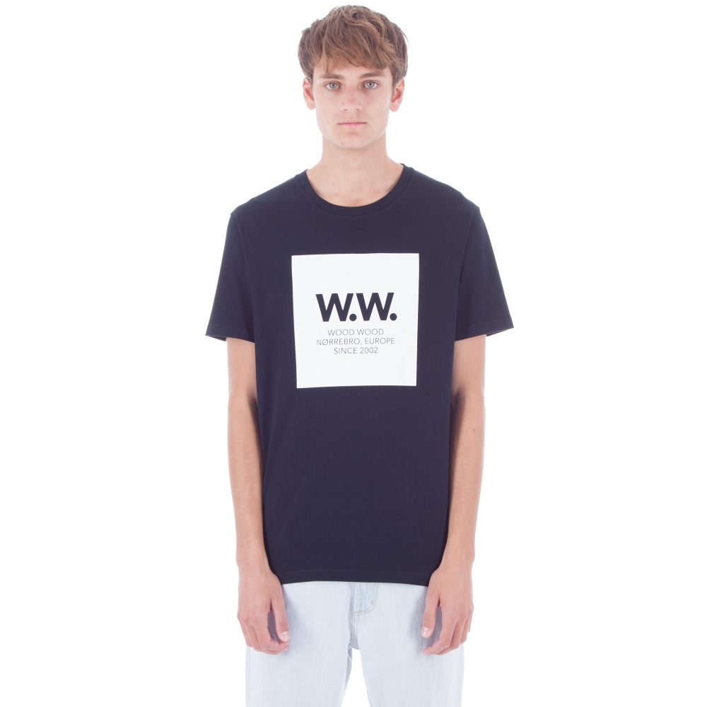 Wood Wood WW Square T-Shirt (Navy)
