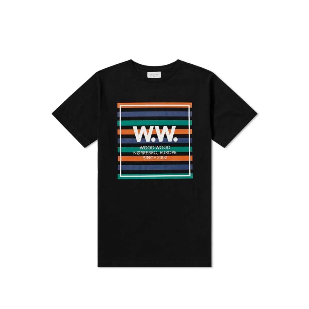 Wood Wood WW Stripes T-Shirt (Black)