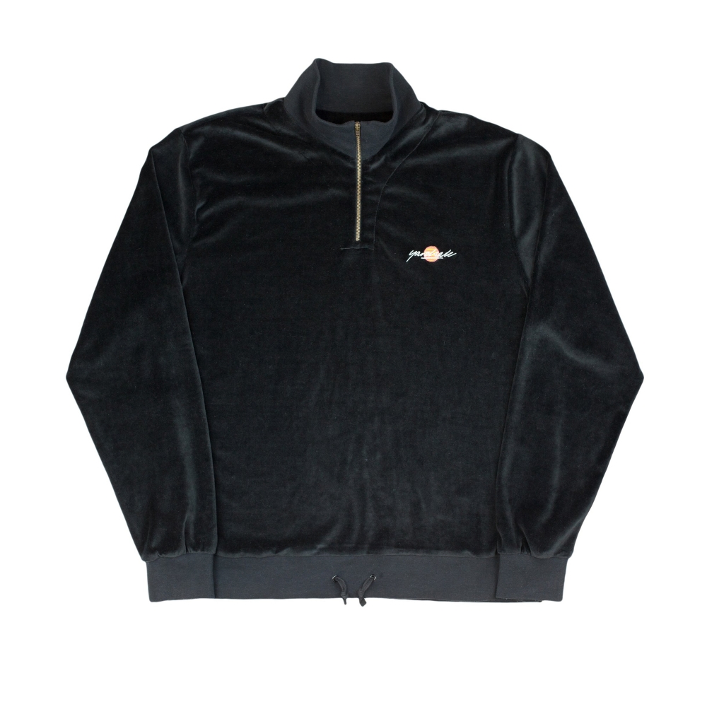 Yardsale Miami Velour Quarter Zip Sweatshirt (Black)