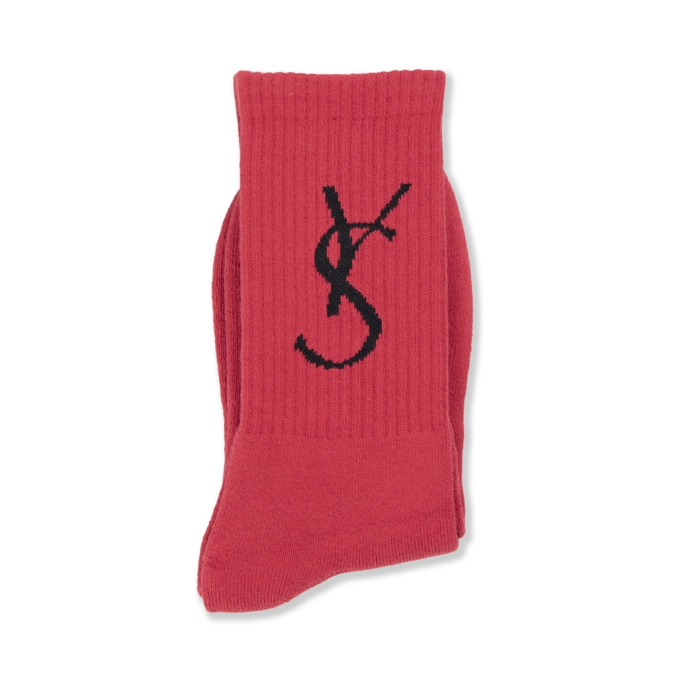 Yardsale Script Socks (Wine Red)