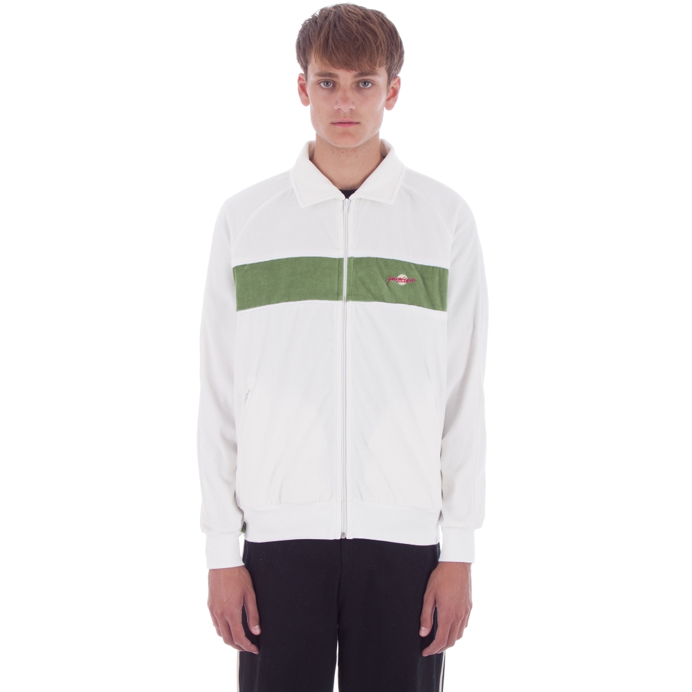 Yardsale Velour Tracksuit Jacket (White/Green)