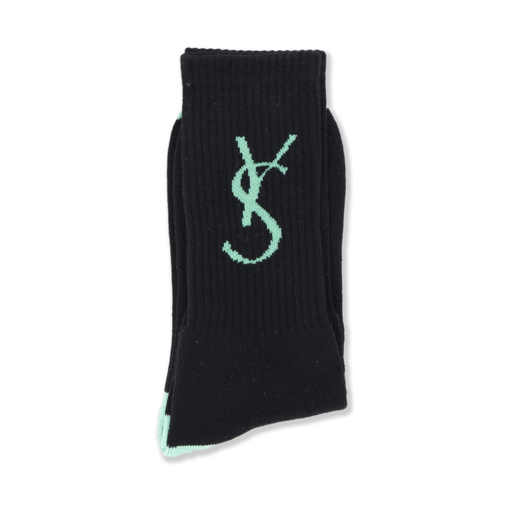 Yardsale YS Script Socks (Black/Green)