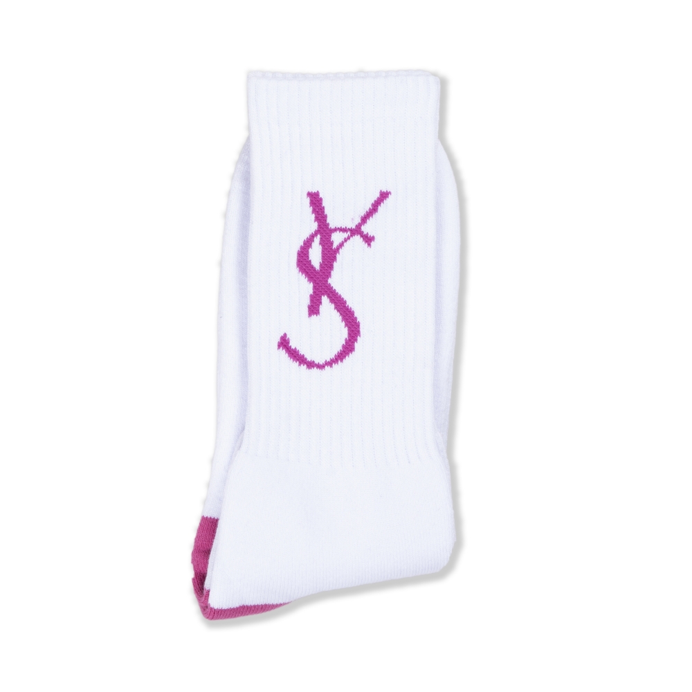 Yardsale YS Script Socks (White/Rose)