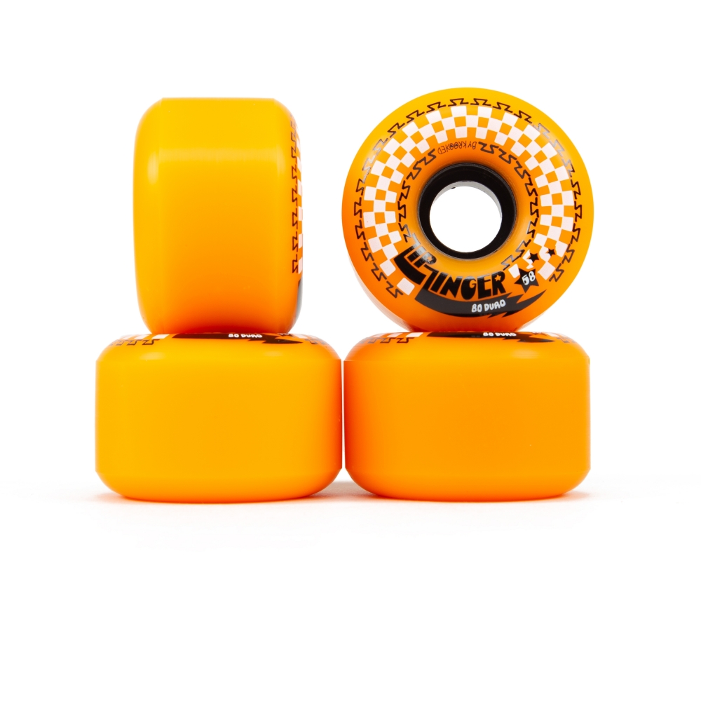 Zip Zinger by Krooked Cruiser 80D Skateboard Wheels 58mm (Orange)