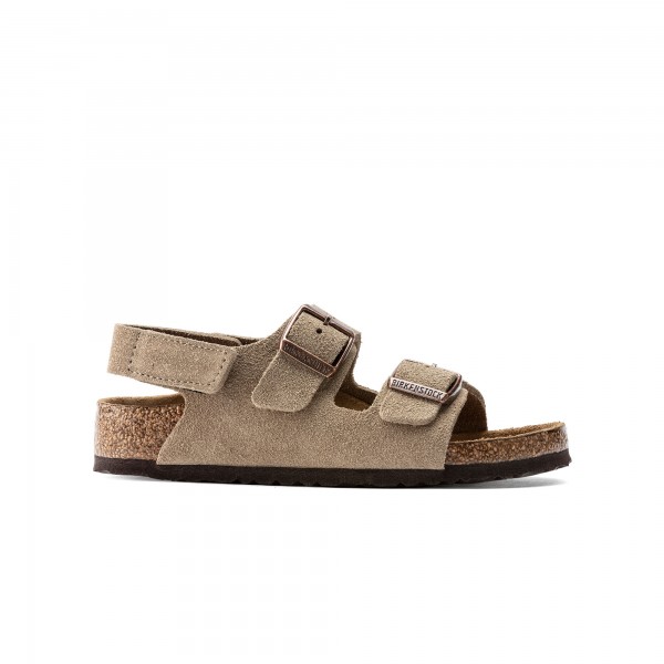 Kids' Birkenstock Milano HL Suede Leather Narrow Fit (Taupe)