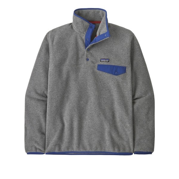 Patagonia Lightweight Synchilla Snap-T Pullover Fleece (Nickel w/Clement Blue)