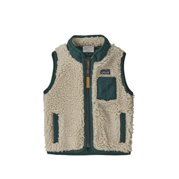 Baby Patagonia Retro-X Fleece Vest (Natural w/Cascade Green)