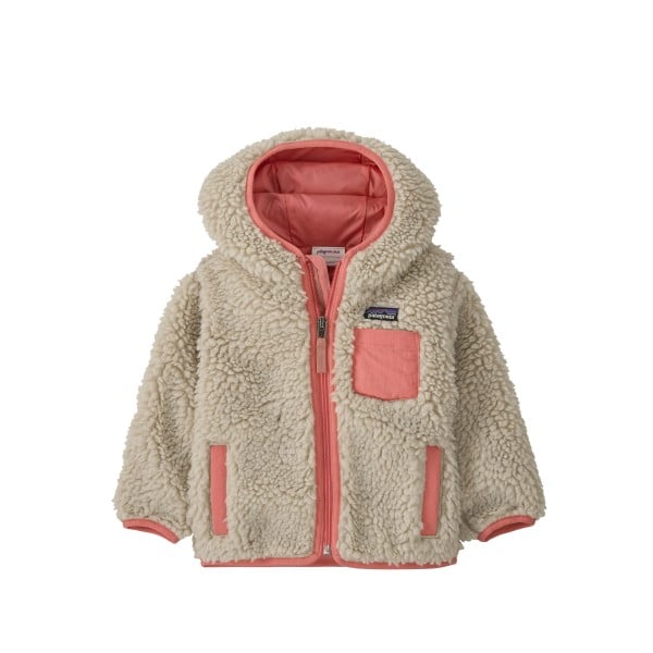 Baby Patagonia Retro-X Hoody (Natural w/Sparkle Pink)