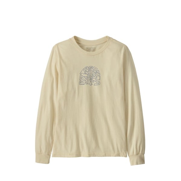 Kids' Patagonia Graphic Long Sleeve T-Shirt (Skisel: Undyed Natural)