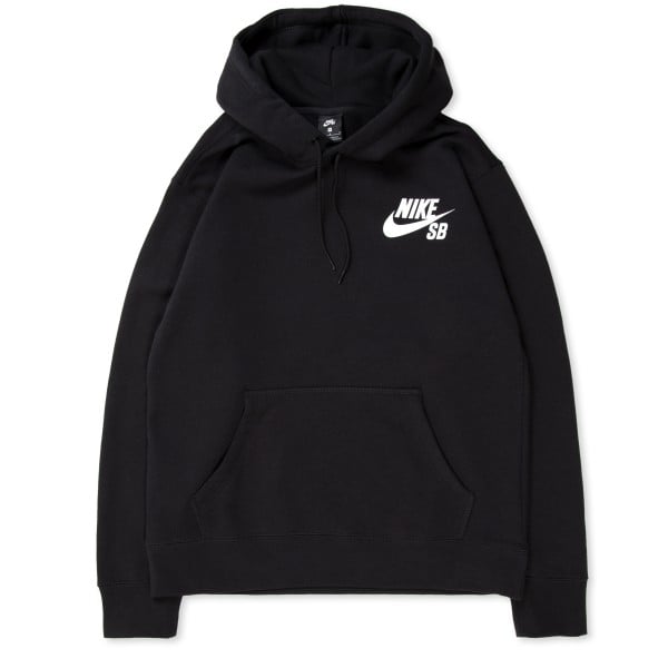 Nike SB Icon Pullover Hooded Sweatshirt (Black/White)