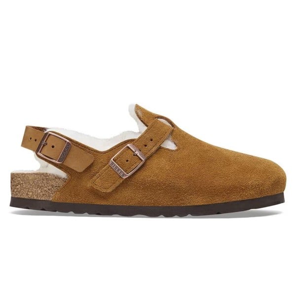 Birkenstock Tokio Suede Leather/Fur Inside Shearling Regular Fit (Mink)