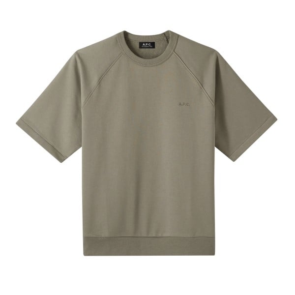 A.P.C. Chicago Short Sleeve Sweatshirt (Pale Khaki)