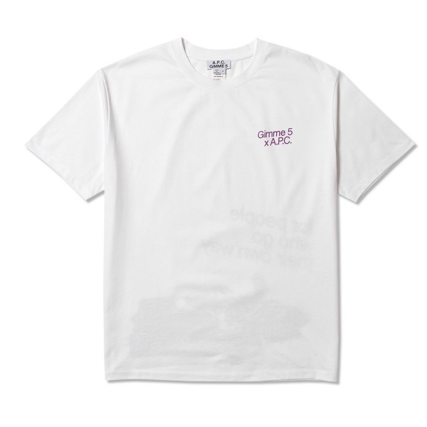 A.P.C. x Gimme Five Vince T-Shirt 'Interaction Collection' (White)