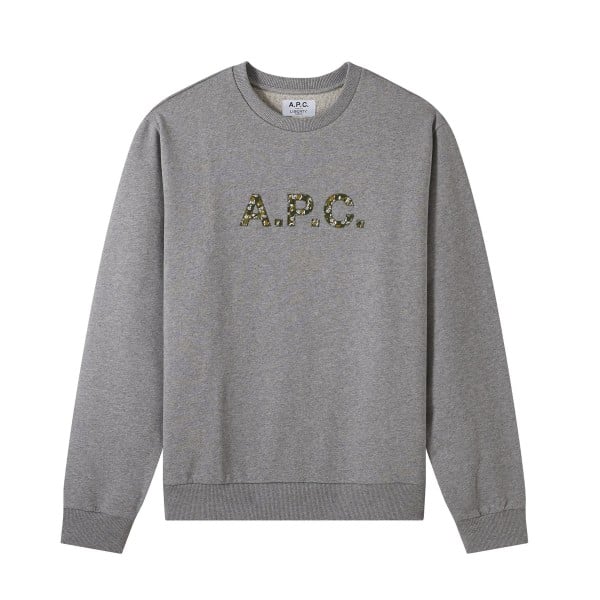 A.P.C. x Liberty Camo Crew Neck Sweatshirt (Heathered Light Grey)