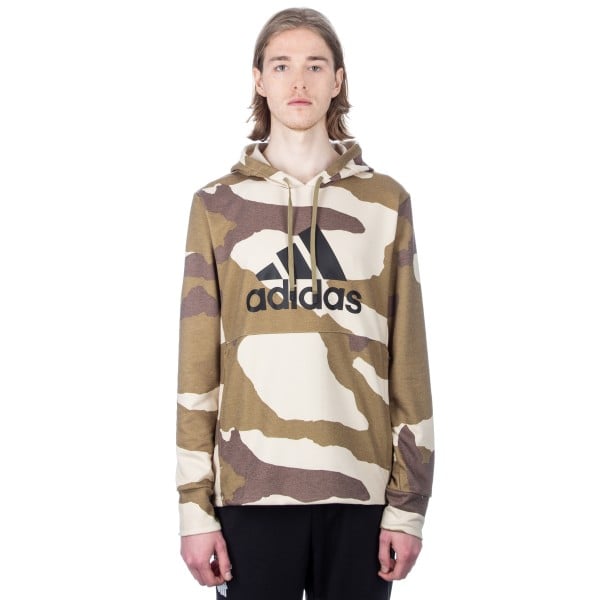 adidas by undefeated technical pullover hooded sweatshirt dune tactile khaki base khaki cat 1