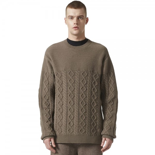 adidas Originals by wings+horns Felted Crew Neck Jumper (Simple Brown)