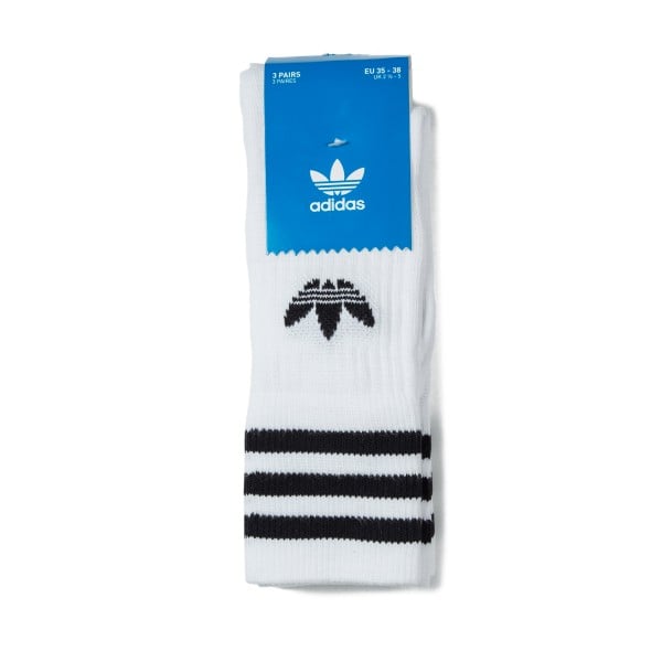 adidas Solid Crew Socks Triple Pack (White/Black)