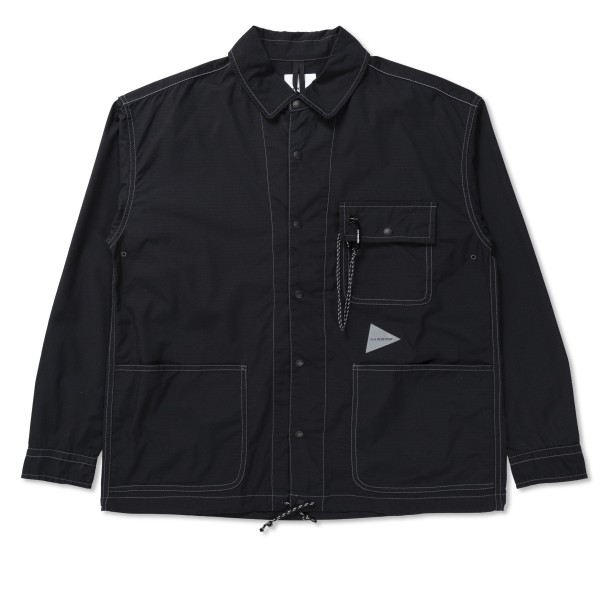 and wander Dry Rip Shirt Jacket (Black)