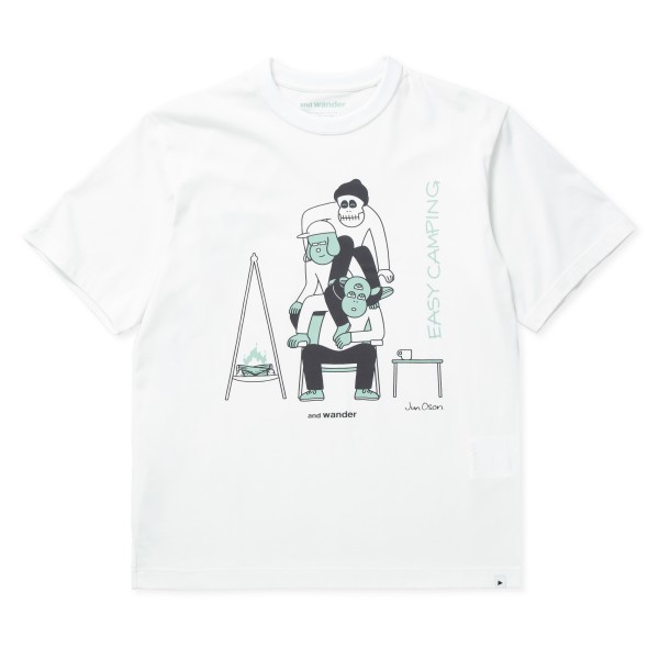 and wander Jun Oson Easy Camping T-Shirt (Off White)