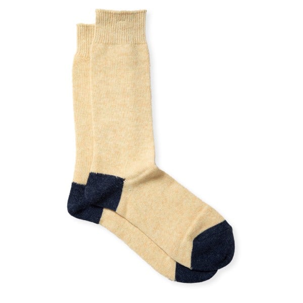 Anonymous Ism Wool Cashmere 2Point Crew Sock (Yellow)