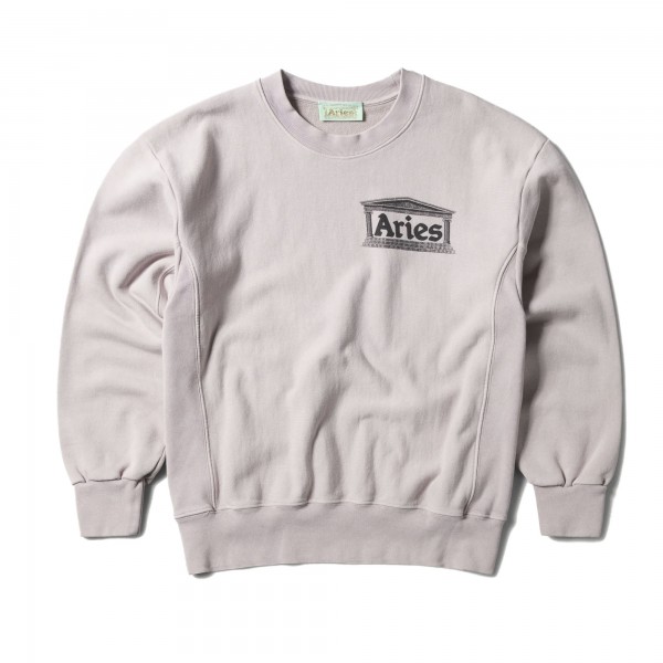 Aries Aged Premium Temple Crew Neck Sweatshirt (Lilac)
