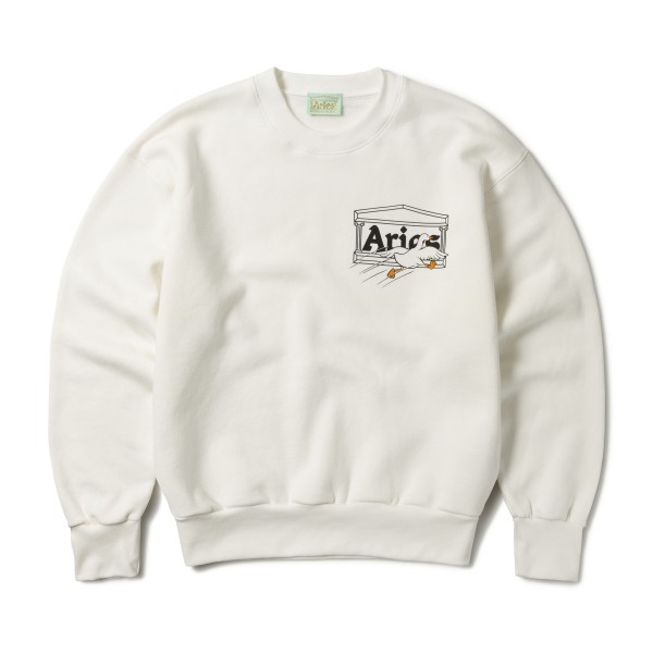 Aries Dino Egg Crew Neck Sweatshirt (White)